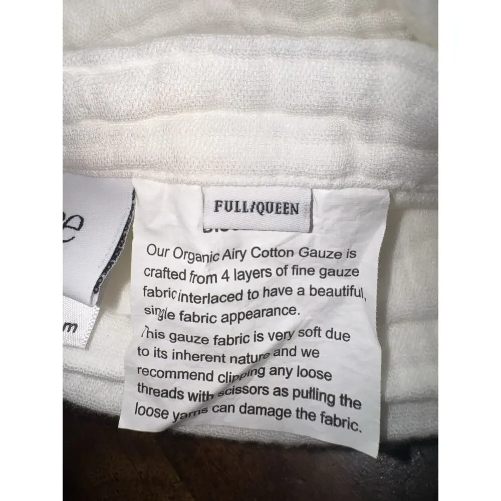 Quince Organic Airy Cotton Gauze Blanket White Full Queen NWT 100% Cotton